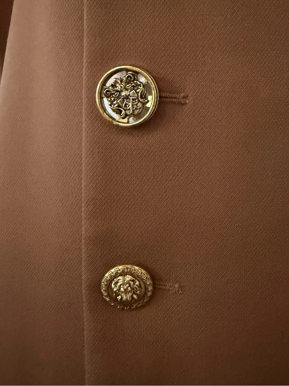 PINKO Italy Burrasca Heavy Crepe Button Cognac Brown Midi Pencil Skirt, 10 Rare! - Picture 9 of 16